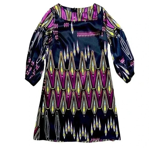 Ophelia Satin Dress Ode To Neon Revival Sz Med Purple Retro Hippy Modern Shift - Picture 1 of 14